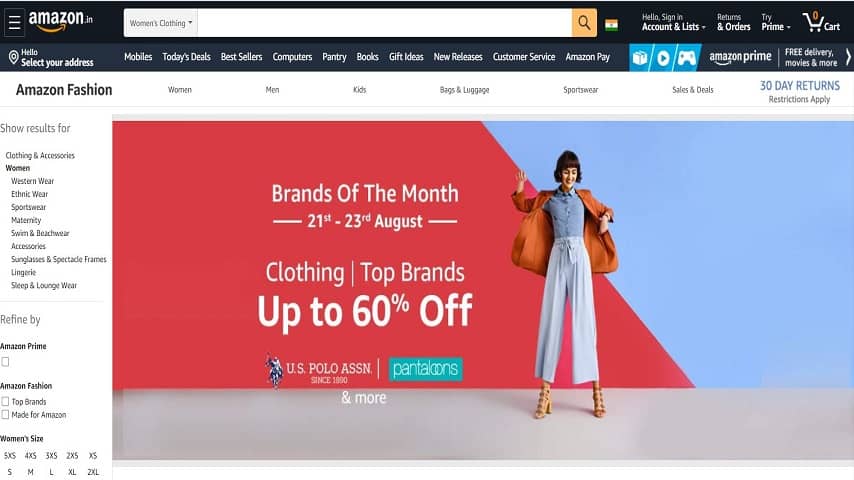 Top 10 Best Online Clothing Shopping Sites in India 2023 9 Amazon.in
