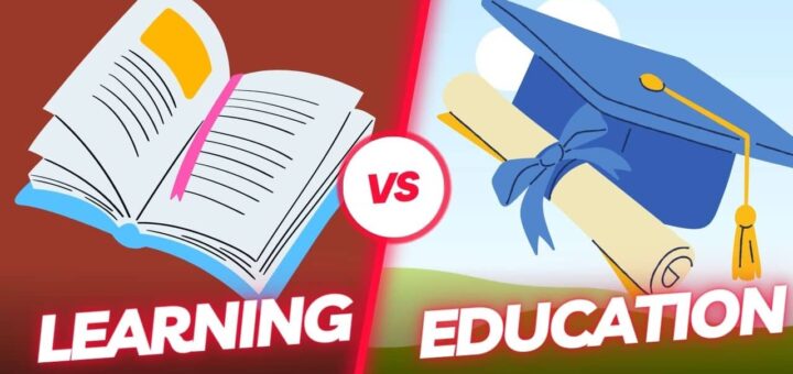 differences between learning and education